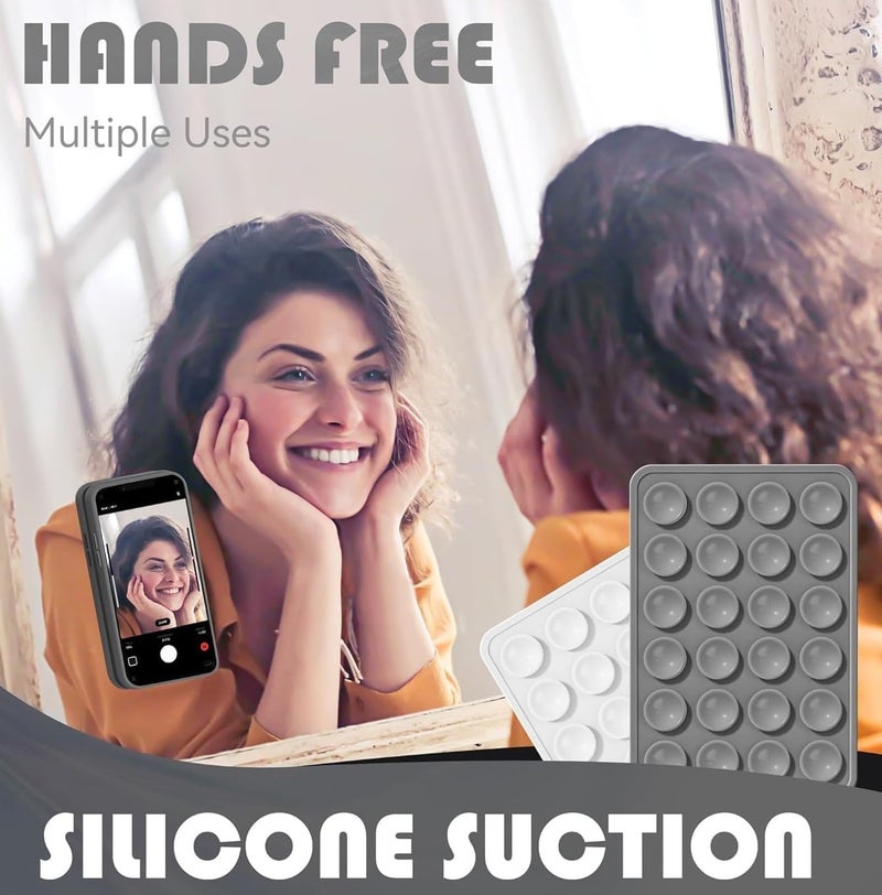 REDWIND Suction Phone Case, Phone Suction Sticker, Silicone Strong Grip Holder for Hands-Free iPhone & Android Mobile, Video Phone Accessory Compatible Mirror, Shower (Dark Grey- Pack of 1) - Image 3