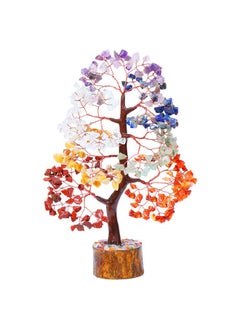 Crocon Seven Chakra Tree Of Life Crystal Tree For Positive Energy Gemstone Tree 7 Chakra Tree Spiritual Wisdom Feng Shui Tree Handmade Decor Creativity Healing Tree Attract Good Luck Gift  - Image 1