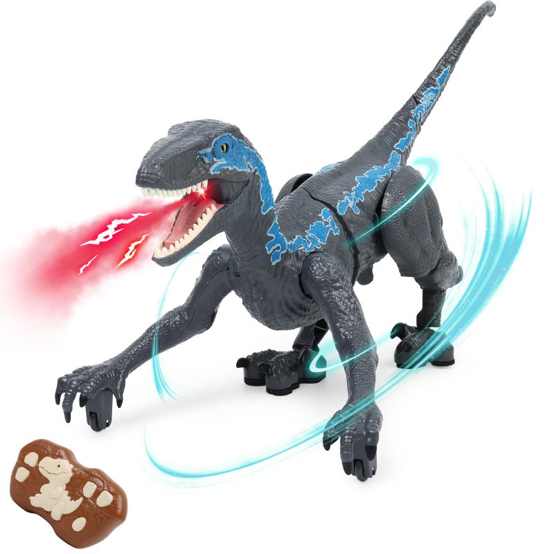 GIAT Remote Control Dinosaur Birthday Gift for Boys 6 7 8 9 10 11 12 Years Old Realistic Walking Dino Toy for Kids Ages 68 1012 Electronic Dinosaur with Light Roaring Spray - Image 3