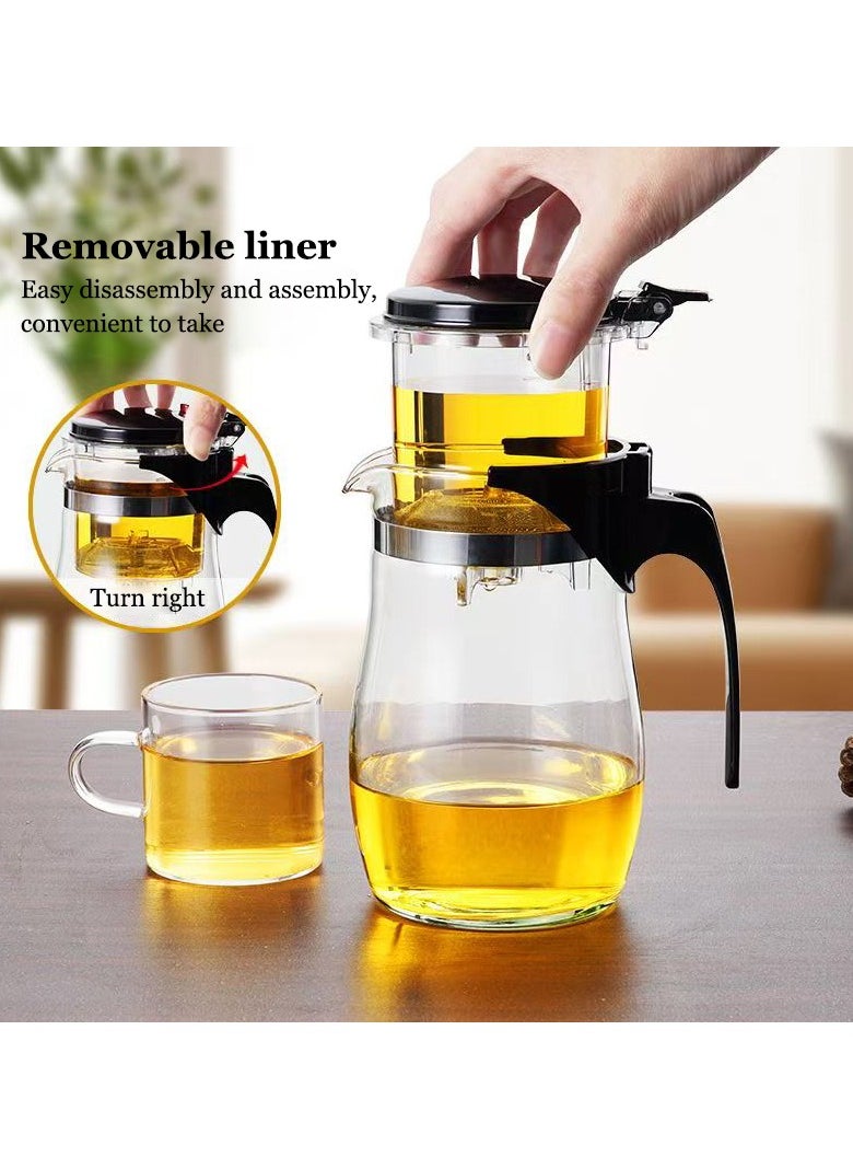 General 750ml Glass Teapot with Removable Stainless Steel Infuser - Durable borosilicate glass teapot for loose leaf, herbal and floral teas  - Image 4