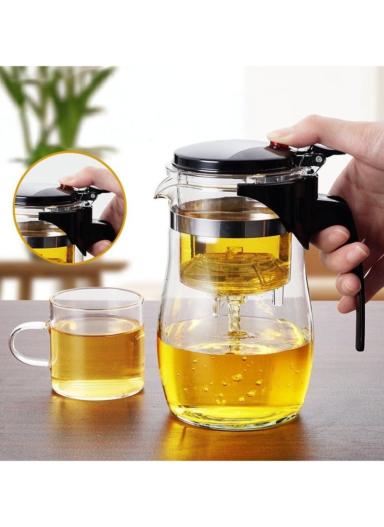 General 750ml Glass Teapot with Removable Stainless Steel Infuser - Durable borosilicate glass teapot for loose leaf, herbal and floral teas  - Image 1