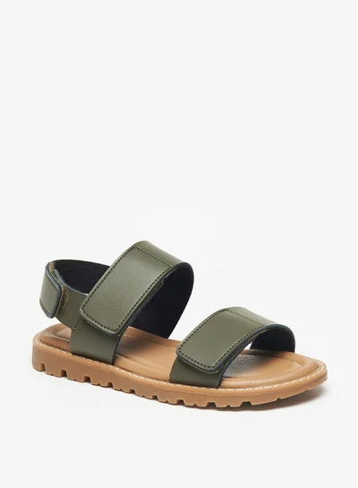 دوتشيني Boys Mister Solid Sandals with Hook and Loop Closure