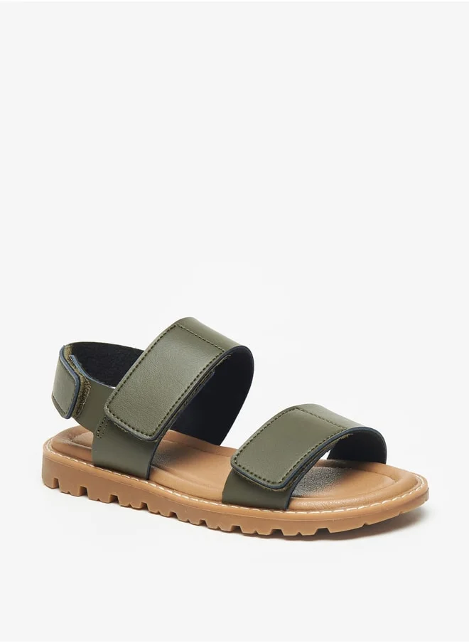 دوتشيني Boys Mister Solid Sandals with Hook and Loop Closure