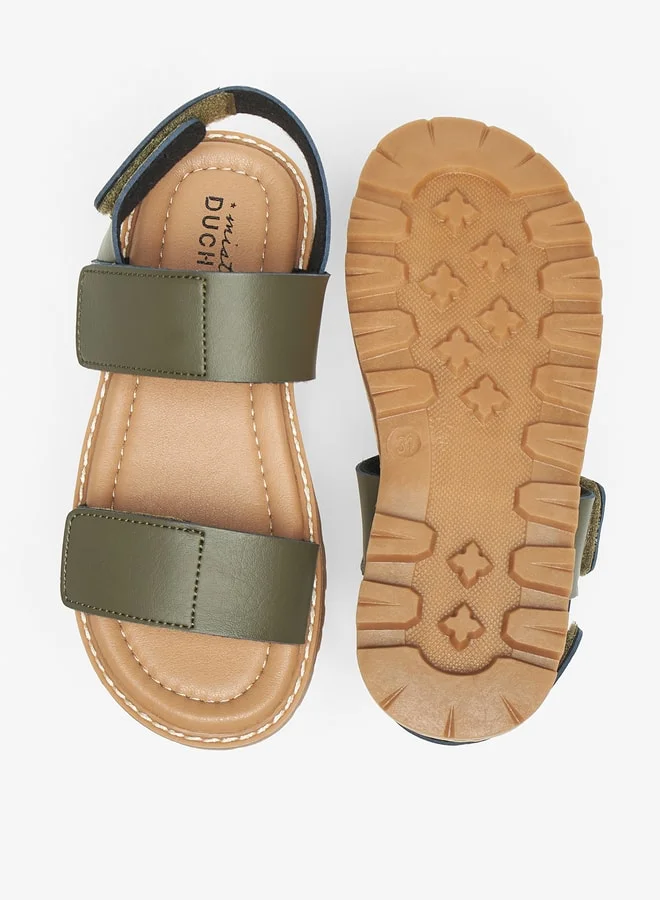 DUCHINI Boys Mister Solid Sandals with Hook and Loop Closure