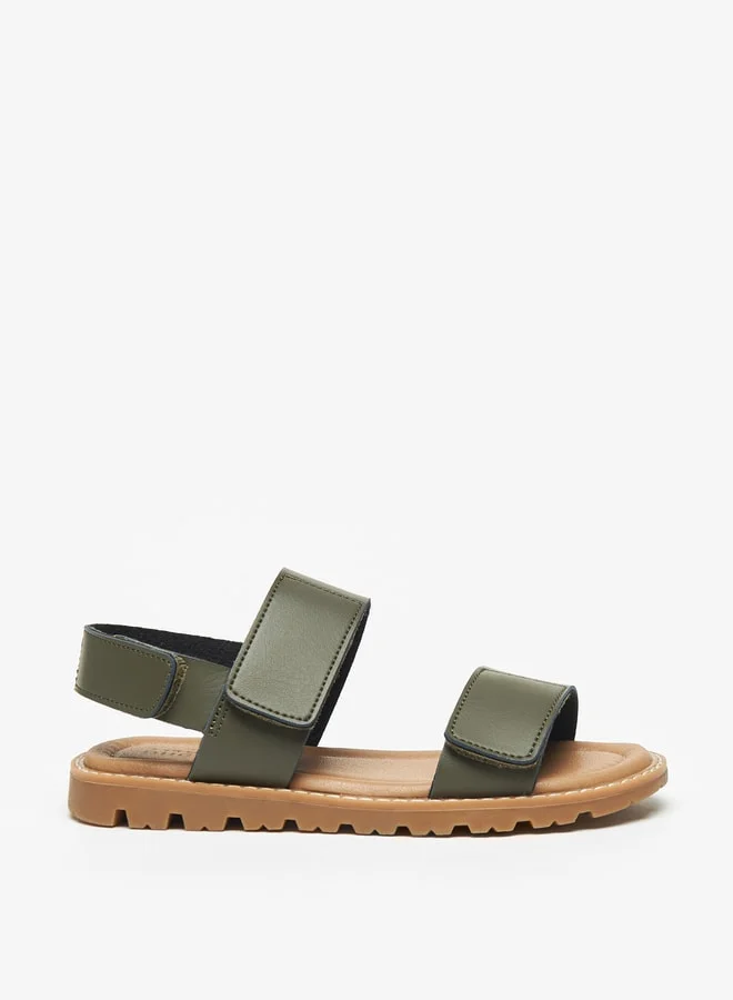 DUCHINI Boys Mister Solid Sandals with Hook and Loop Closure