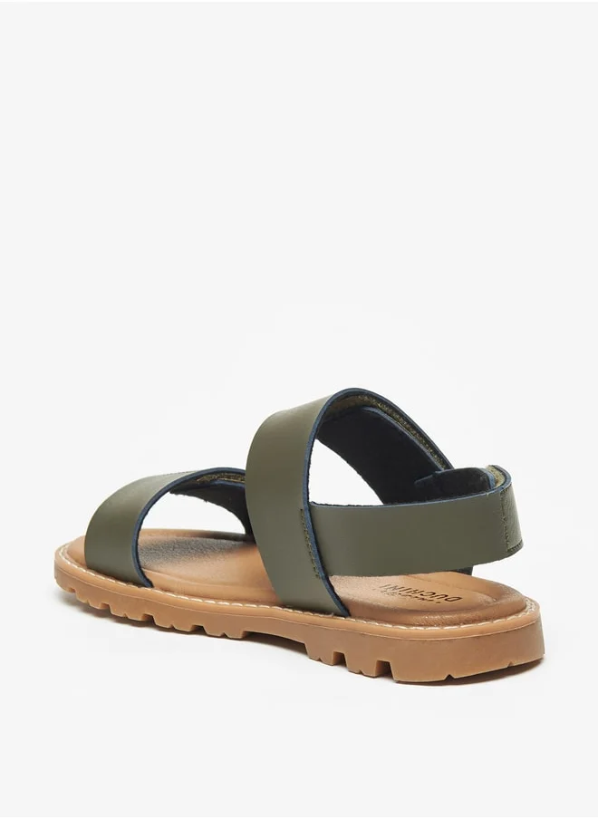 دوتشيني Boys Mister Solid Sandals with Hook and Loop Closure