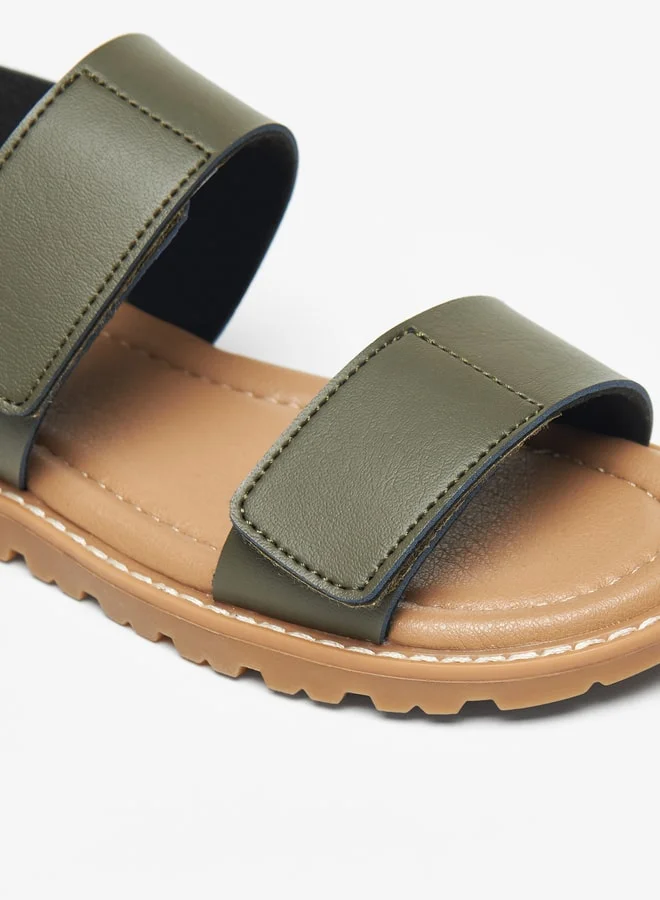 DUCHINI Boys Mister Solid Sandals with Hook and Loop Closure