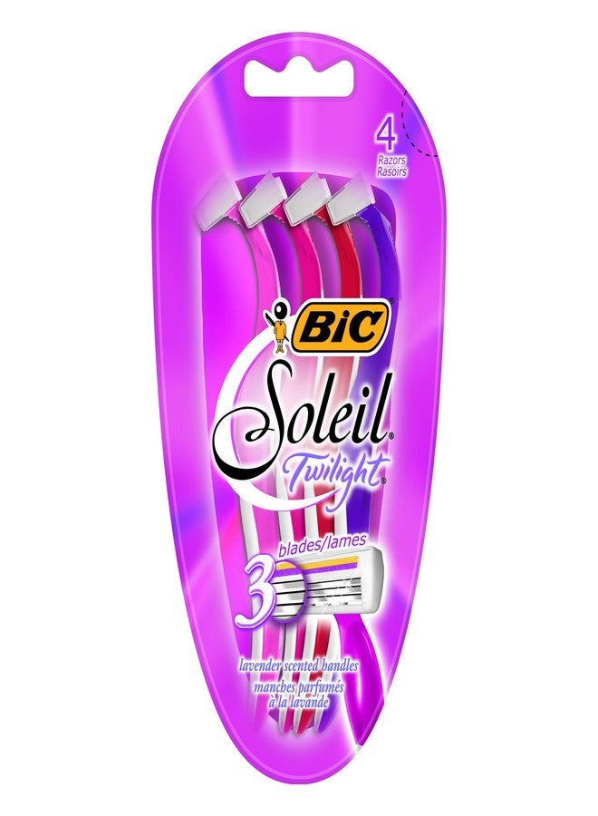 BIC ST3WP41 Soleil Twilight Women’s Disposable Razor, 3 Blades, Pink/Purple (Pack of 4) - Image 1
