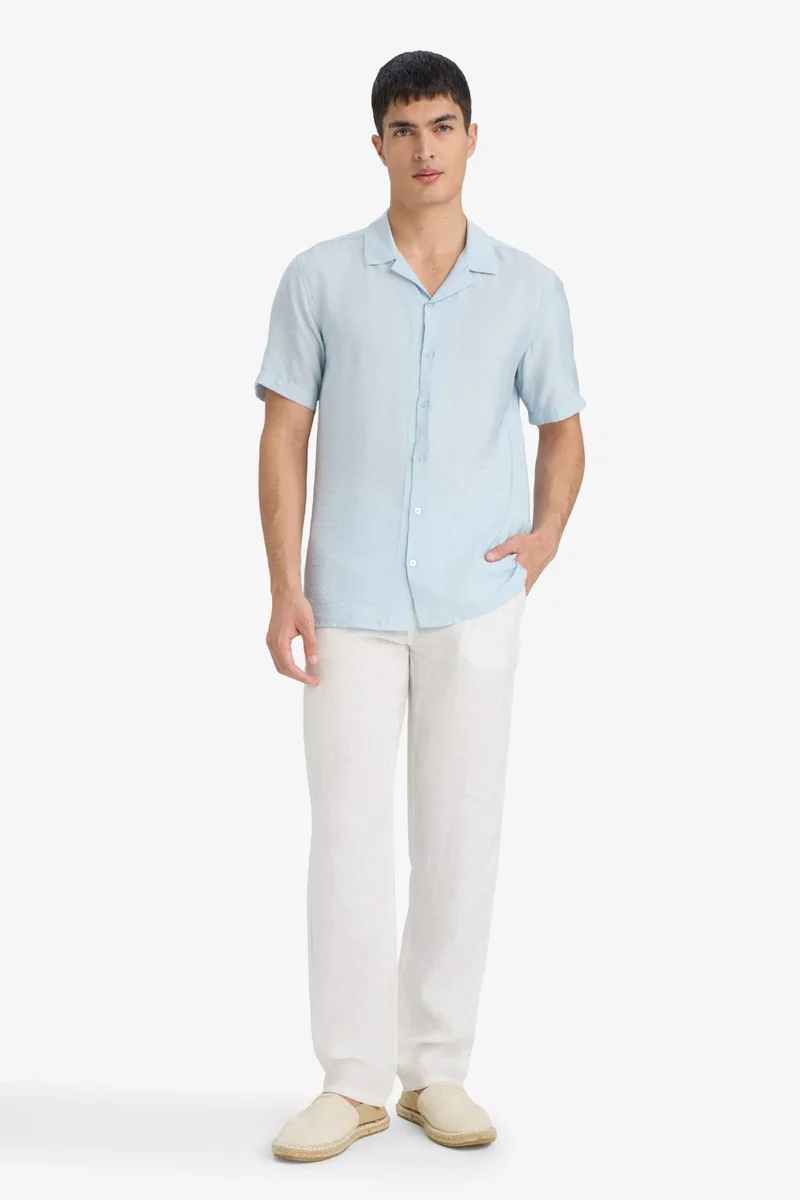 ديفاكتو Modern Fit Summer Polo Neck Basic Aerobin Shirt