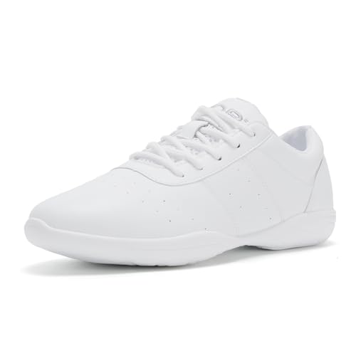 OLORA Girls Cheer Shoes White Cheerleading Dance Sneakers Breathable Lightweight Comfortable for Youth Athletic Training Tennis Sport Dancing Cheerleader Competition US Size 15 - Image 1