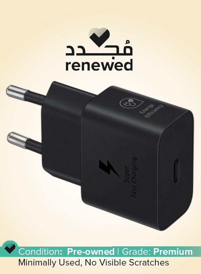 Samsung Renewed -  Type-C 25W Fast Charge Adapter Black - Image 1