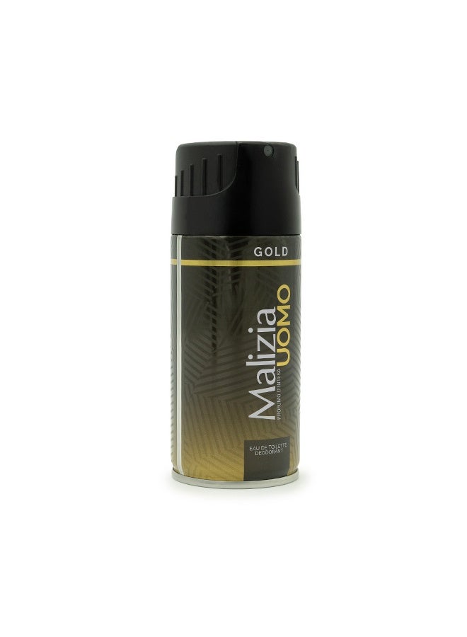 Malizia Uomo Body Deodorant For Men Gold 150Ml - Image 3