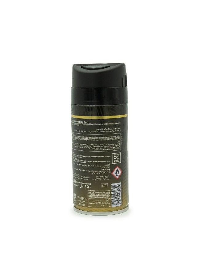 Malizia Uomo Body Deodorant For Men Gold 150Ml - Image 4