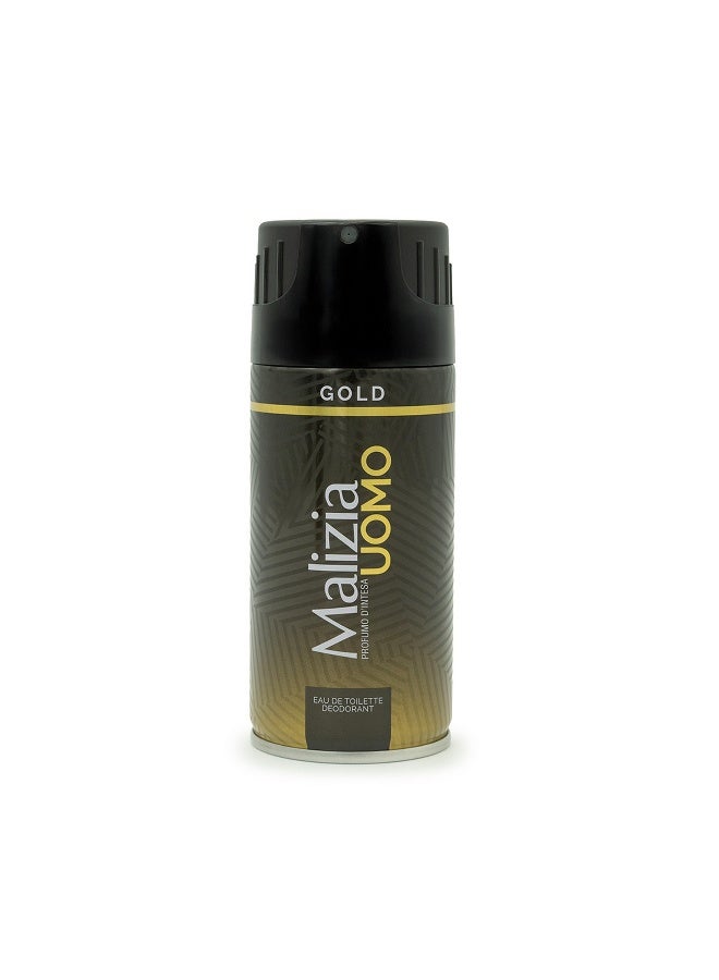 Malizia Uomo Body Deodorant For Men Gold 150Ml - Image 1