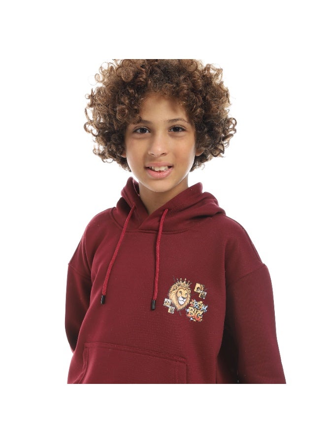 سيزار هودي  أولادي ميلتون شتوي مزود بطباعات علي الصدر والضهر - Image 4