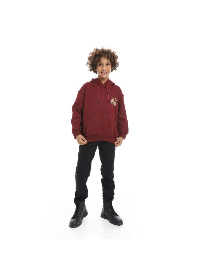 سيزار هودي  أولادي ميلتون شتوي مزود بطباعات علي الصدر والضهر - Image 5