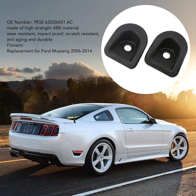 woobles 2 Pcs Left Driver Door Panel Trim 7R3Z 63220A51 AC Door Lock Knob Grommet Door Trim Panel Bezels Replacement for Mustang 2006\u20112014 (Black) Black - Image 2