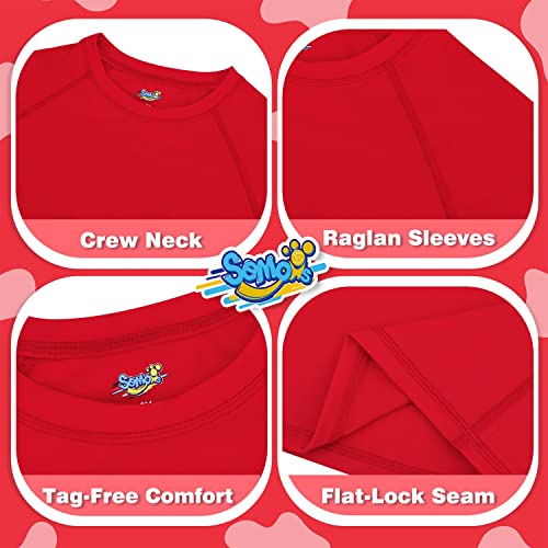 Semois Boys Swim Shirt Rash Guard Long Sleeve for Kids Size 7-8 Years Rashguard Red Water Swimwear UPF+ 50 Swimming Shirt - Image 5