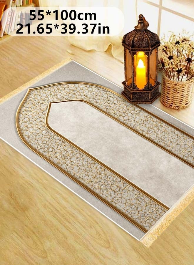 Premium Velvet Cotton Felt Multi-Person Prayer Mat - Extra Thick Islamic Sajada for Family & Group Prayer - Image 4