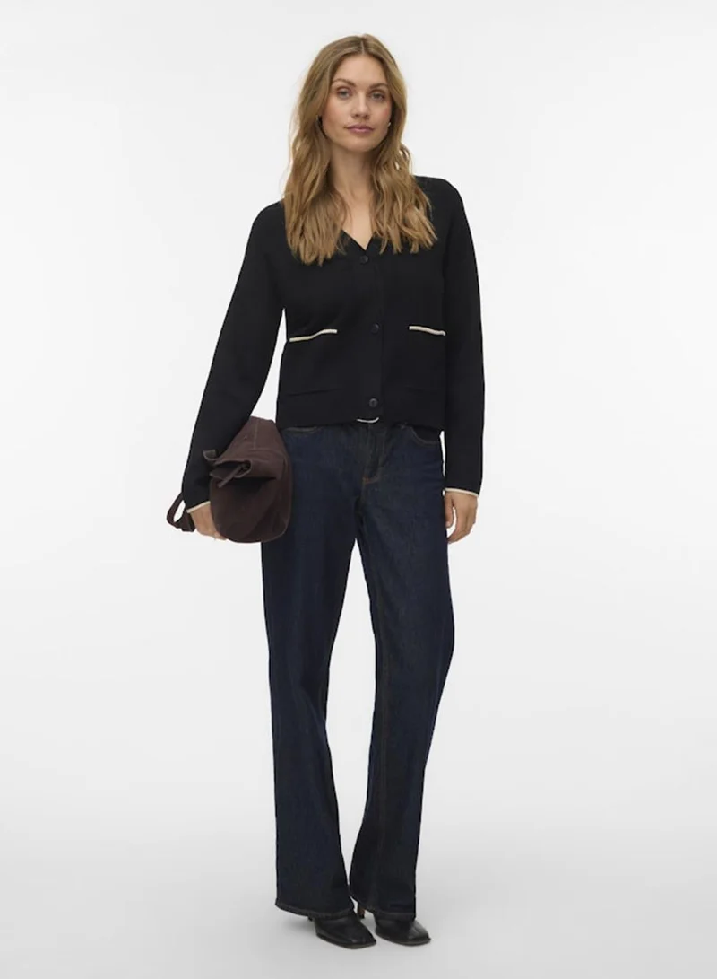 Vmgold Ls V-Neck Contrast Cardigan