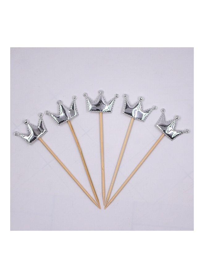 NIBEMINENT Pack Of 5 Crown Shaped Cake Toppers