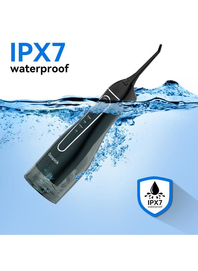 Goopick Water Flosser, 300ML Large Tank IPX7 Waterproof, 4 Modes Cordless Portable Oral Irrigator, Rechargeable Dental Water Pick with 5 Jet Tips for Braces Care Home Travel - Image 4
