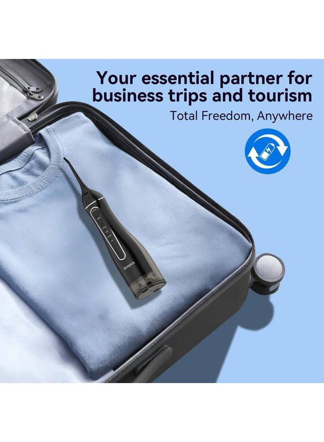 Goopick Water Flosser, 300ML Large Tank IPX7 Waterproof, 4 Modes Cordless Portable Oral Irrigator, Rechargeable Dental Water Pick with 5 Jet Tips for Braces Care Home Travel - Image 5