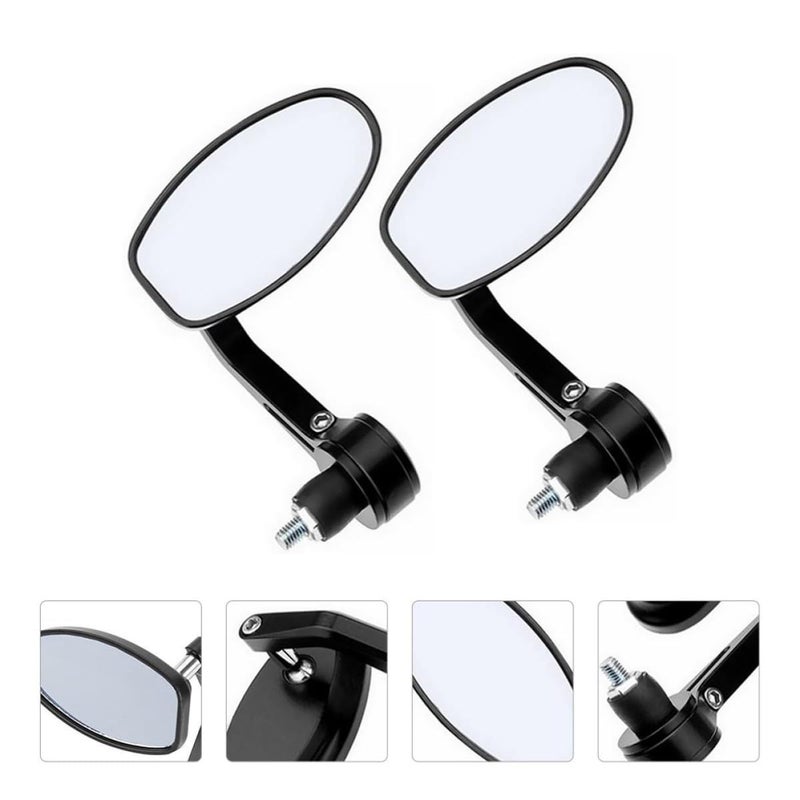 Universal 22mm Aluminum Motorcycle Handlebar Side Mirror Pair for Scooters - Image 4