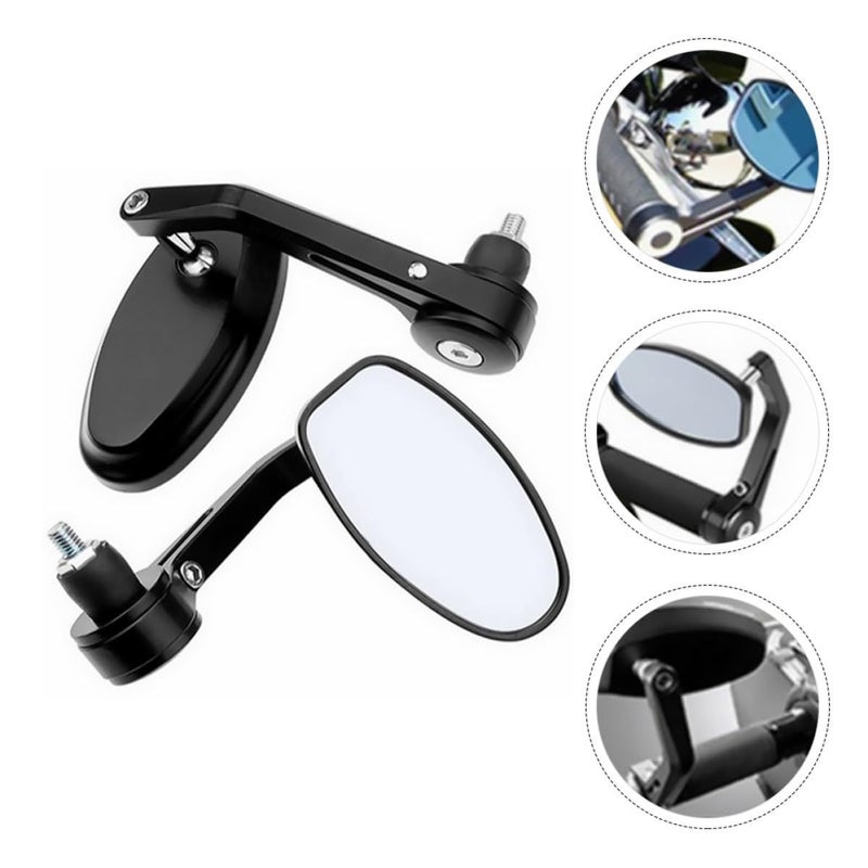 Universal 22mm Aluminum Motorcycle Handlebar Side Mirror Pair for Scooters - Image 3