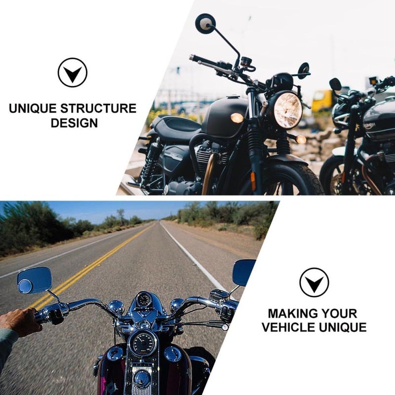 Universal 22mm Aluminum Motorcycle Handlebar Side Mirror Pair for Scooters - Image 5