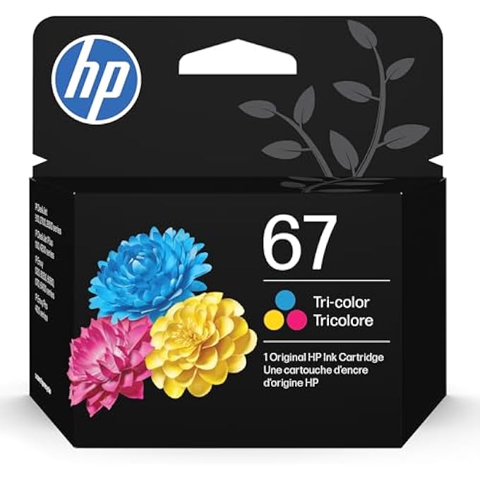 67 TRI-COLOR INK CARTRIDGE FOR PRINTERS | WORKS WITH DESKJET 1255, 2700, 4100 SERIES; ENVY 6000, 6400 SERIES | ELIGIBLE FOR INSTANT INK | 3YM55AN - Image 2