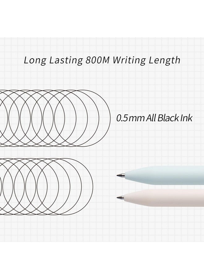 Kaco FIRST Gel Pens Cute Stationery Black Ink 2 Pieces with Extra 4 Refills, 0.5 mm Fine Point, Aesthetic Cute Star Pens for Journaling - Image 4