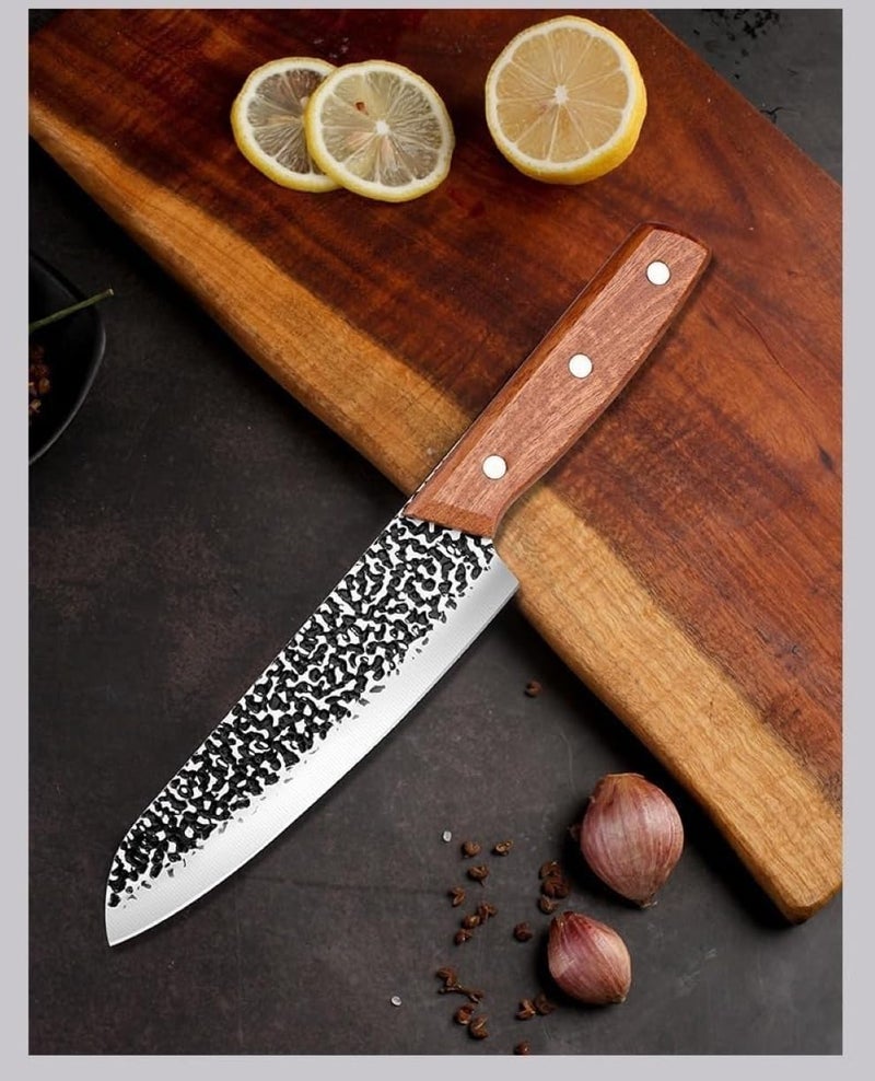 Captoola سكين تقطيع اللحم المصنوعة من الفولاذ المقاوم للصدأ بتصميم مجعد من كابتولا دمشق للأطعمة والفواكه والخضروات وأدوات المطبخ - عبوة من 1 - Image 3