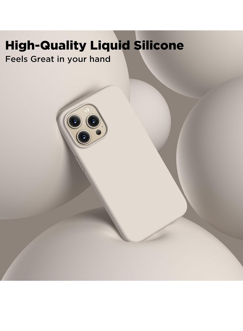 ELTRAZONE Compatible with iPhone 15 Pro Max Case, Liquid Silicone Case, Full Body Shockproof Protective Cover Slim Thin Phone Case with [Soft Anti-Scratch Microfiber Lining], 6.7 inch-Stone - Image 5
