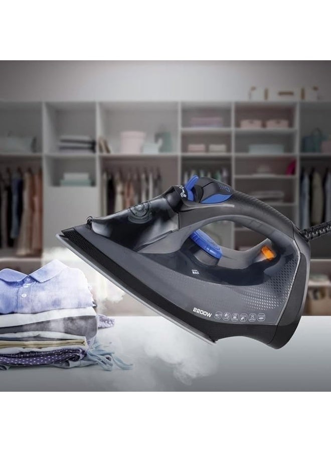 2200W Steam Iron with Rapid Heating, 200ml Tank, Continuous Vertical Steam, Self-Cleaning Function, Ergonomic Design, Suitable for All Fabrics KSI-6344 - Image 4