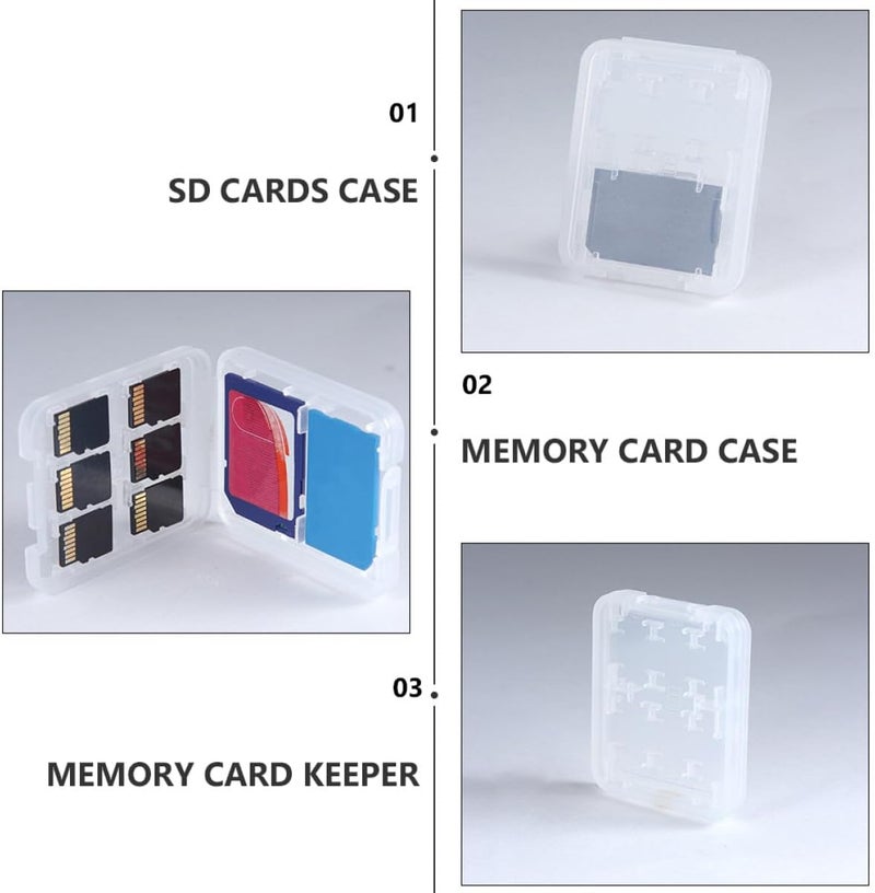 20Pcs Memory Card Case with Slots Transparent Storage Box Holder for Micro and Cards Portable Organizer Protective Container - Image 3