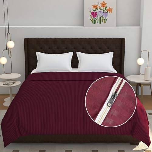 Fresh From Loom 180 Tc Microfiber Premium Duvet Cover Comforter Cover Blanket Cover for Single Size Bed, All Season Razzai Quilt Cover with Zipper (Wine, Size- 60x90 Inch) - Image 1