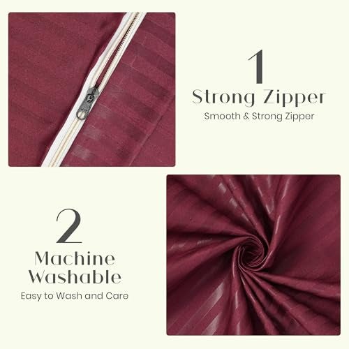 Fresh From Loom 180 Tc Microfiber Premium Duvet Cover Comforter Cover Blanket Cover for Single Size Bed, All Season Razzai Quilt Cover with Zipper (Wine, Size- 60x90 Inch) - Image 4