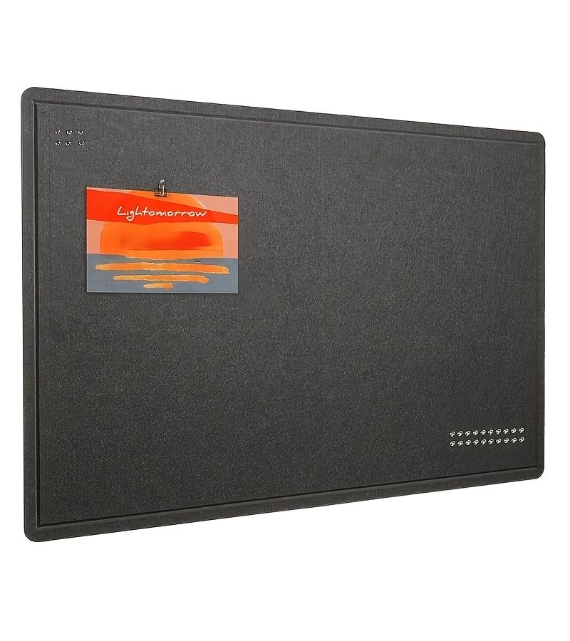 لوحة إعلانات سوداء من اللباد مقاس 15 × 23 بوصة مع دبابيس تثبيت. - Image 4