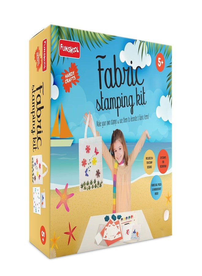 Handycrafts Funskool - DIY Stamping Kit, Block Printing Kit, 5 Years +, Fabric Stamping Kit - Multicolor
