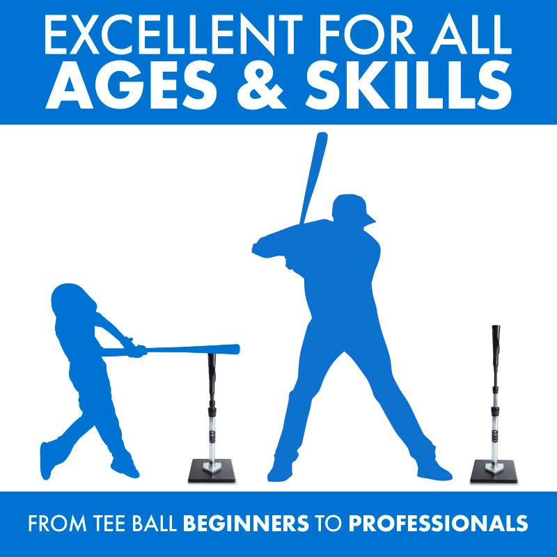 Tanner Tee The Original Professional - Style Baseball Tee Softball Adult Batting Tee with Durable Composite Base, Hand-rolled Flexible Rubber Ball Rest, Adjustable: 26" to 43", Durable Steel Stem - Image 4