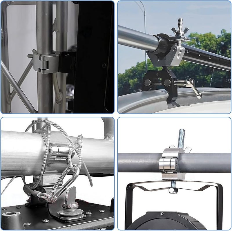 Black Stainless Steel Stage Light Hook Clamp For 48 52mm Tubes Indoor Outdoor Event - Image 4