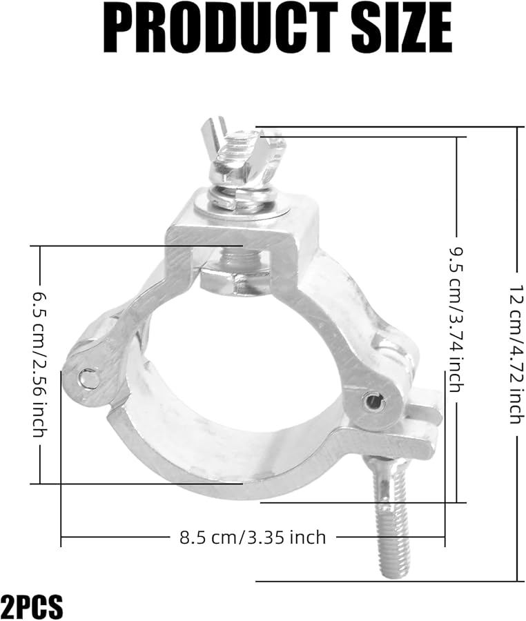 Black Stainless Steel Stage Light Hook Clamp For 48 52mm Tubes Indoor Outdoor Event - Image 3