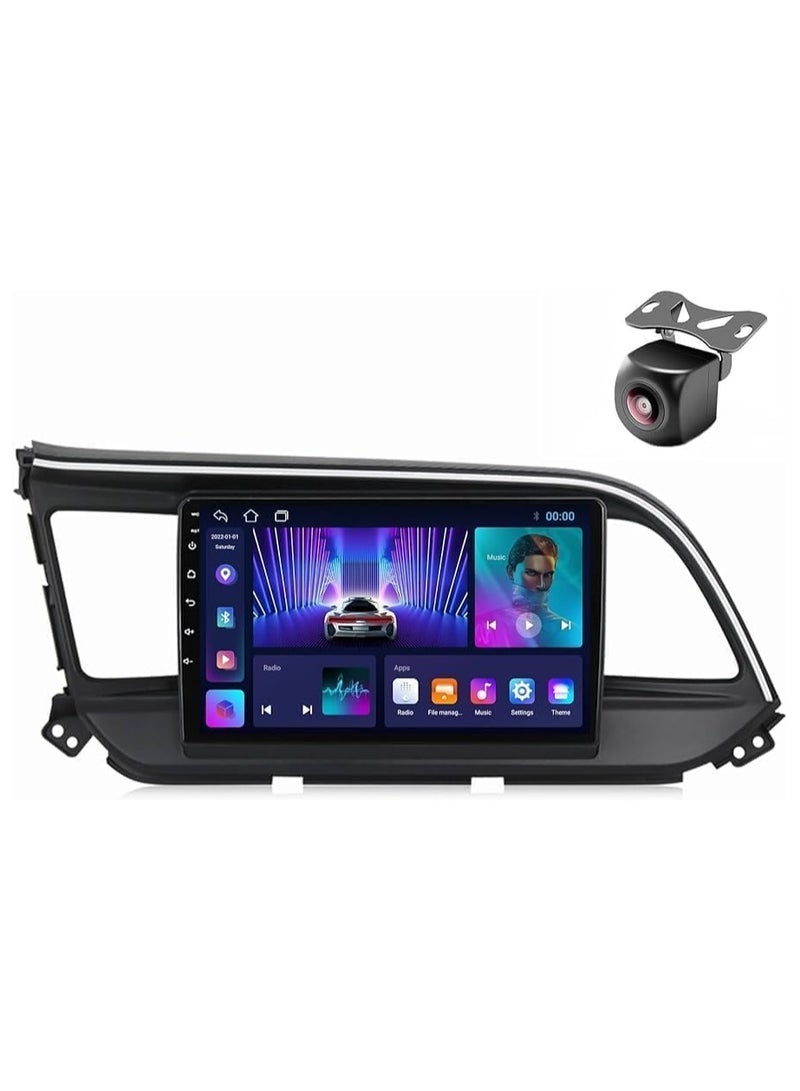 SHEZA STAR Android Car Stereo for Hyundai Elantra 2018-2020 4GB RAM 64GB ROM Support Carplay, Mirror Link Wi-Fi BT, Radio GPS Navigation, 9 Inch IPS Touch Screen with AHD Camera Included - Image 1