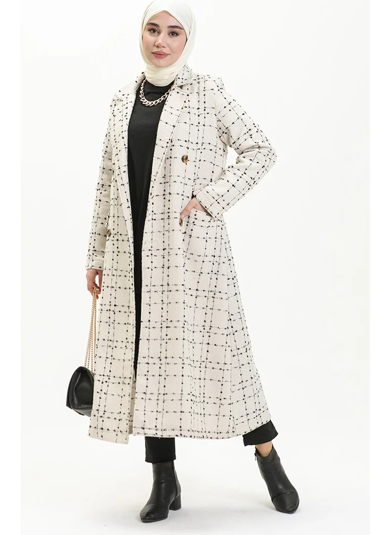 Sefa Merve Tweed Coat 71209-02 Ecru