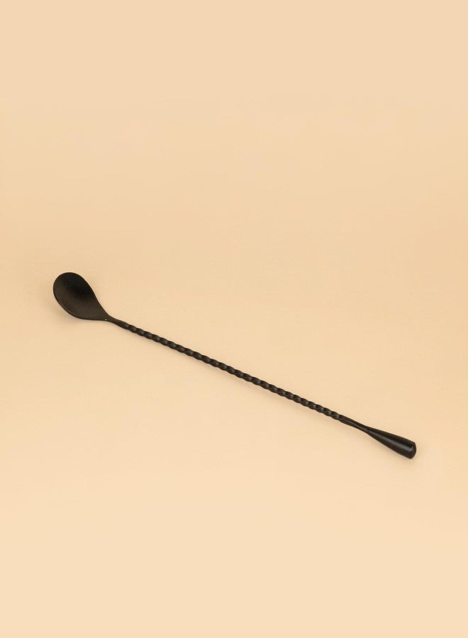 PicFest Stainless Steel Bar Spoon – 30cm Professional Cocktail Stirring Spoon with Teardrop Twisted Handle – Long Bar Stirrer for Mixing Cocktails, Durable Bartender Tool (1, Black) - Image 2