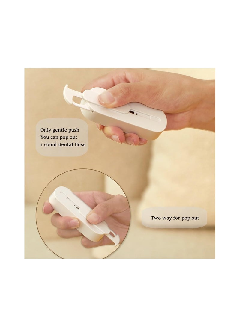 Portable Floss Dispenser, Refillable Dental Floss Storage, Travel Friendly Adult Floss Clean Teeth and Oral Care, Won't Tear, Snap or Stretch, Perfect for Dinners, Dating, Travel, Hotels(2 Pack) - Image 3