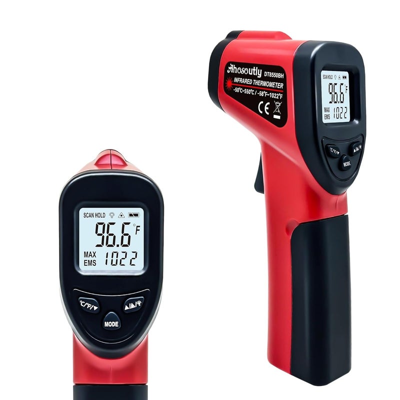 AHOSOUTLY Infrared Thermometer Temperature Gun (NOT for Humans) -58℉~1022℉ (-50℃～550℃) 9-Point Laser Non-Contact Instant-Read Digital Laser Infrared Ir Thermometer with Backlight - Image 1