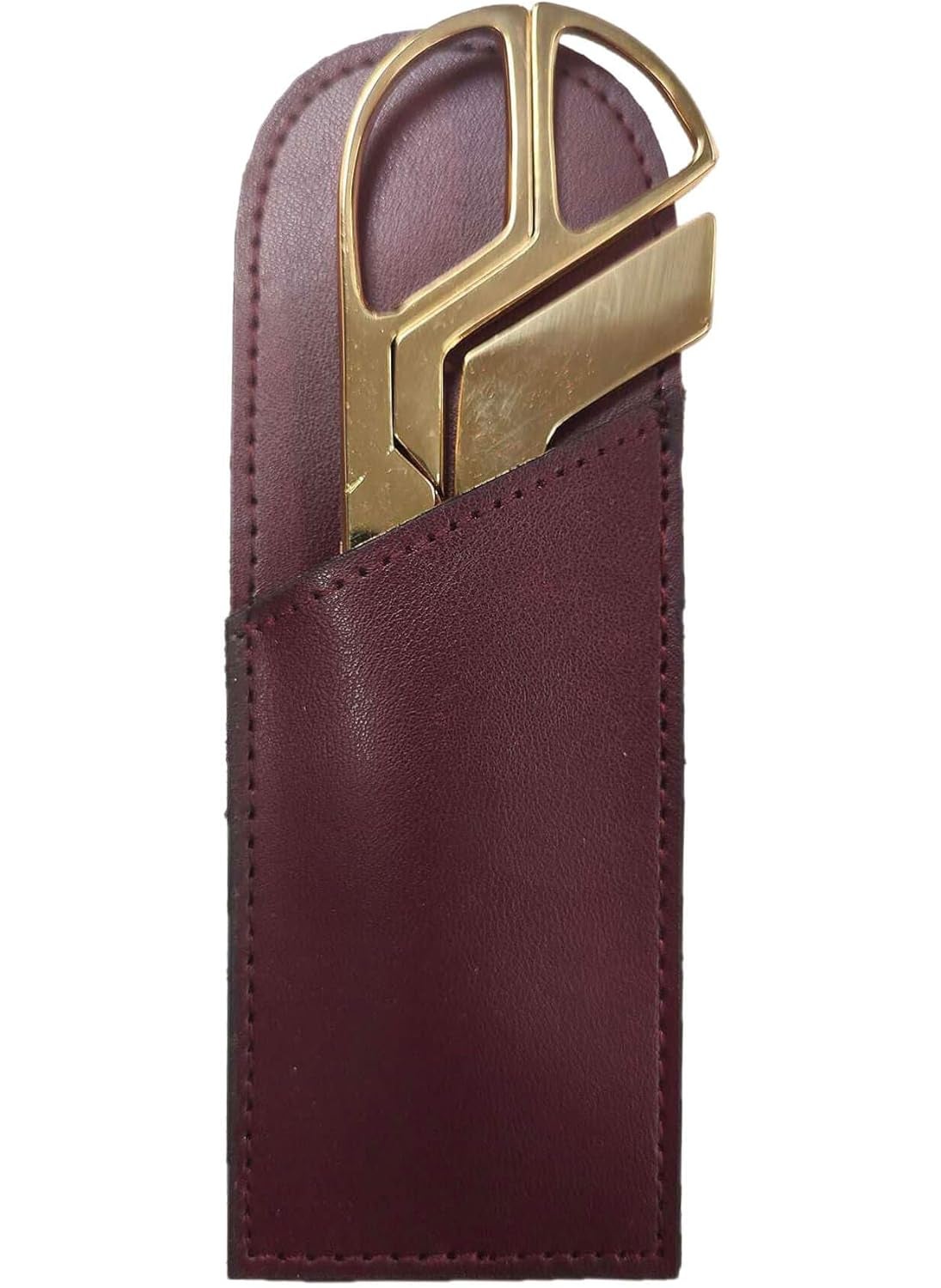 Dacasso DACASSO Burgundy Bonded Leather Mini Library Set Made in Italy  Luxury Executive Decor and Office Essential  GoldPlated Polished Letter Opener and Pair of Scissors  - Image 1