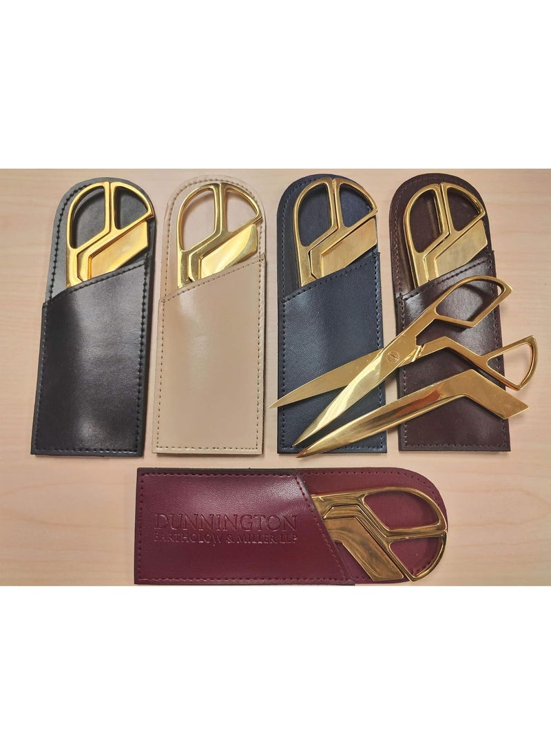 Dacasso DACASSO Burgundy Bonded Leather Mini Library Set Made in Italy  Luxury Executive Decor and Office Essential  GoldPlated Polished Letter Opener and Pair of Scissors  - Image 4